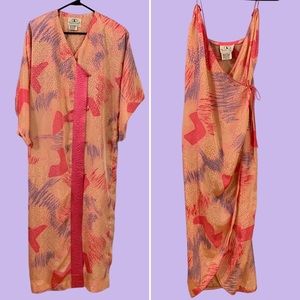 Vintage Flora Kung 2 Piece Robe and Nightgown set